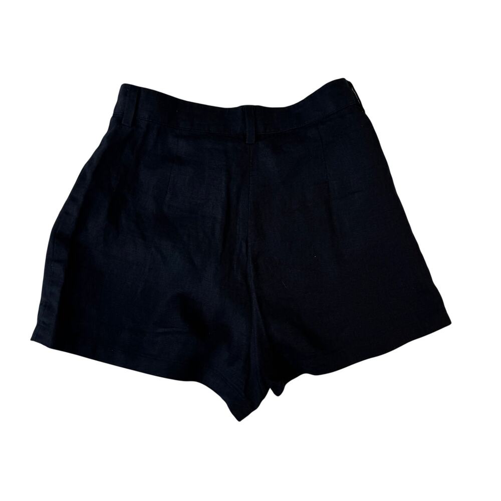 Reformation Black Linen Shorts Women's 0 Minimalist Summer Resort Vacation Euro - Picture 2 of 10